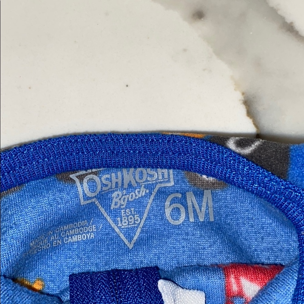 Blue Fleece 6 month footie with cars! Barely worn! - Picture 3 of 3